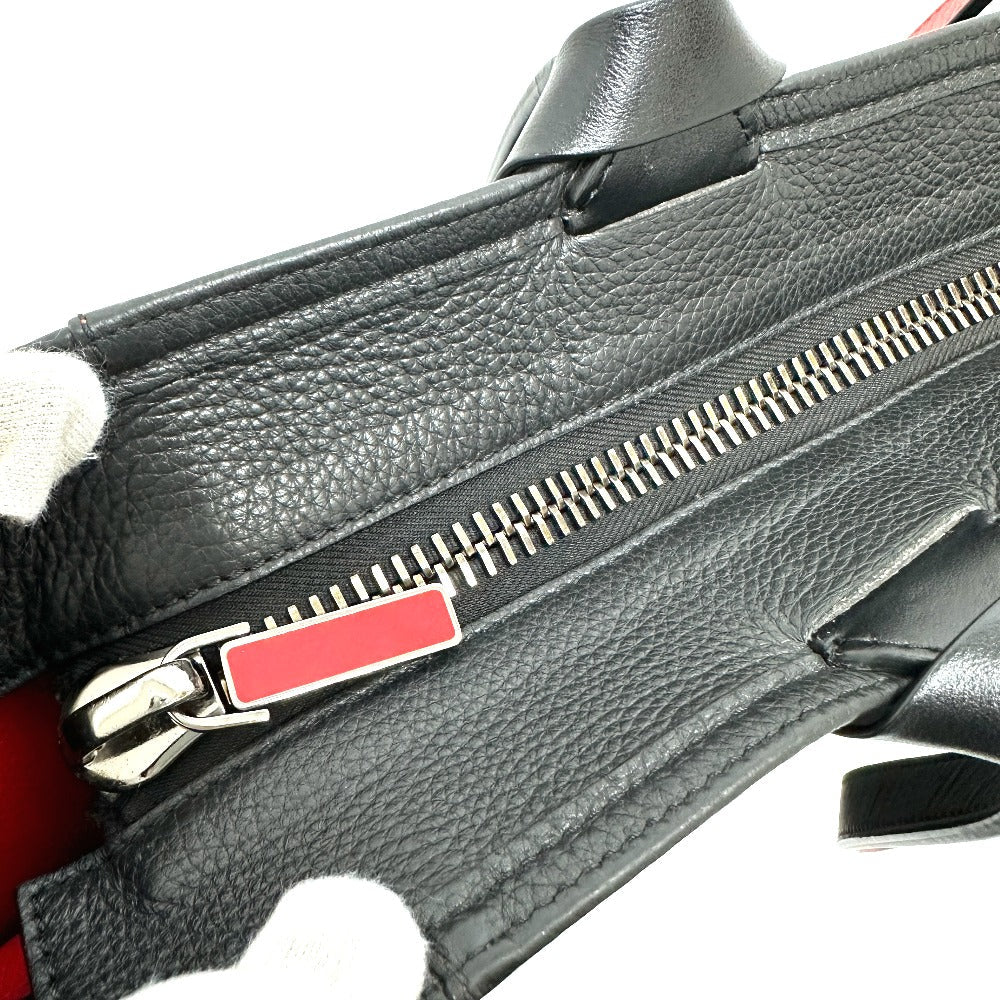 Christian Louboutin Tote Bag leather black logo mens Used Authentic