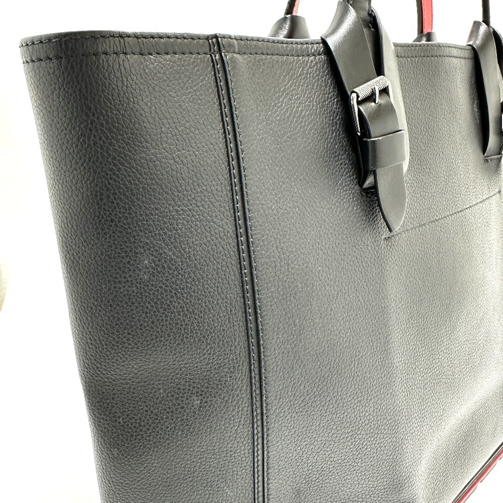 Christian Louboutin Tote Bag leather black logo mens Used Authentic
