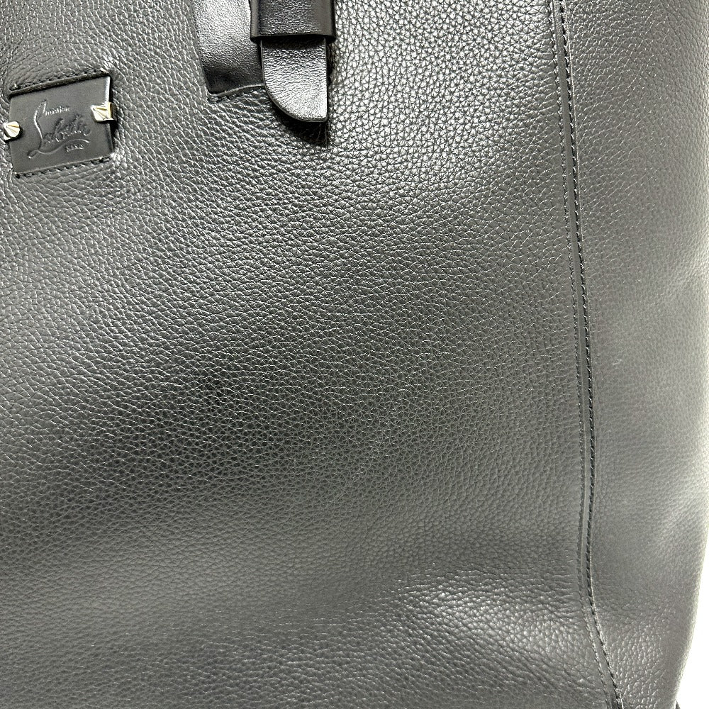 Christian Louboutin Tote Bag leather black logo mens Used Authentic