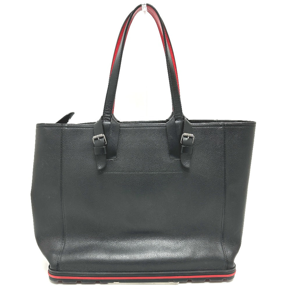 Christian Louboutin Tote Bag leather black logo mens Used Authentic