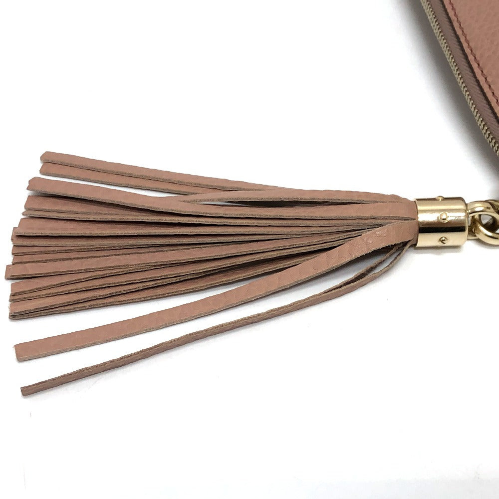 GUCCI Handbag 282307 leather pink beige Soho Interlocking G Women Used Authentic