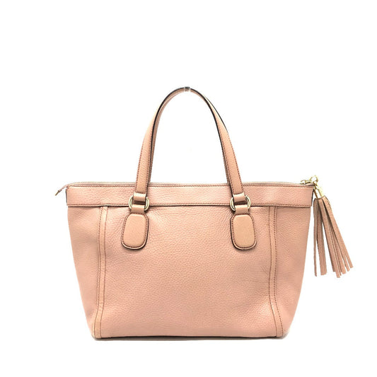 GUCCI Handbag 282307 leather pink beige Soho Interlocking G Women Used Authentic