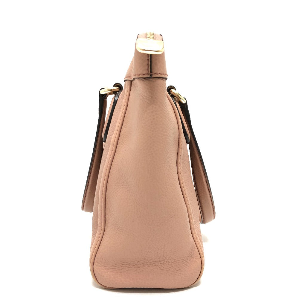 GUCCI Handbag 282307 leather pink beige Soho Interlocking G Women Used Authentic