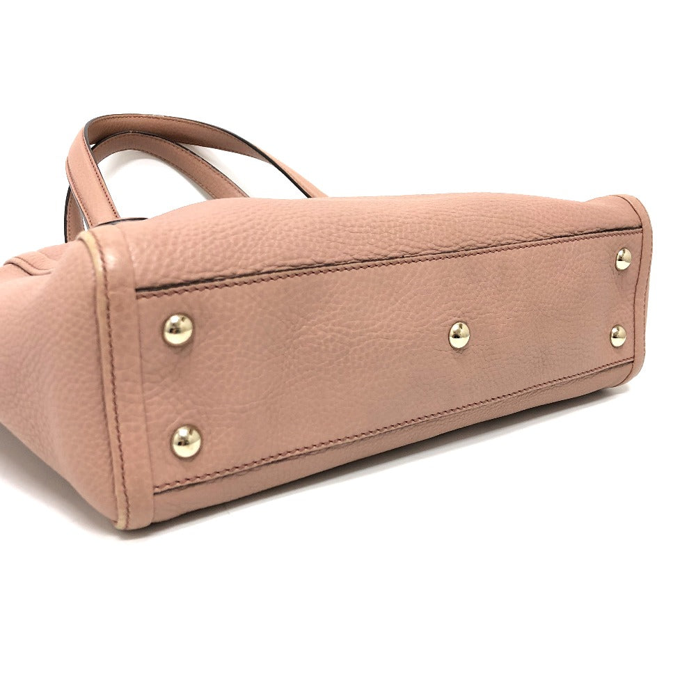 GUCCI Handbag 282307 leather pink beige Soho Interlocking G Women Used Authentic