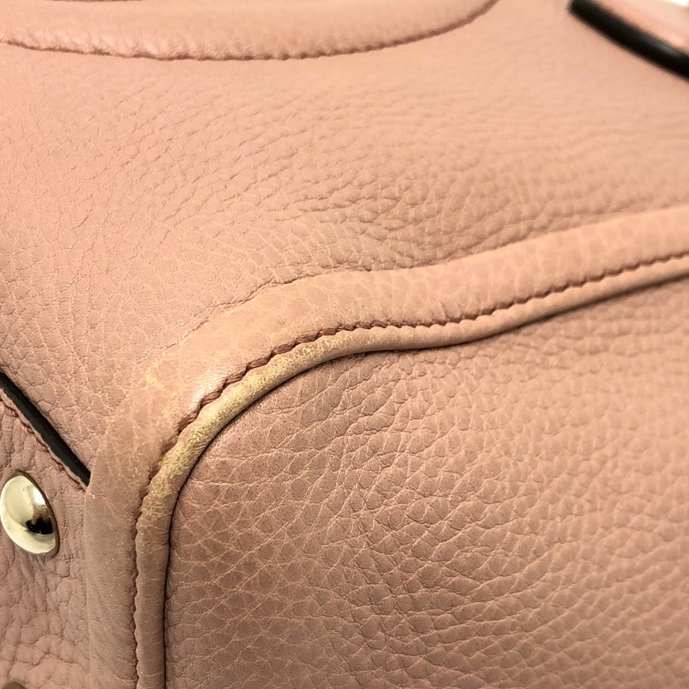 GUCCI Handbag 282307 leather pink beige Soho Interlocking G Women Used Authentic