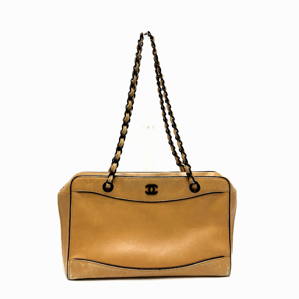 CHANEL Shoulder Bag Calf leather Brown COCO Mark