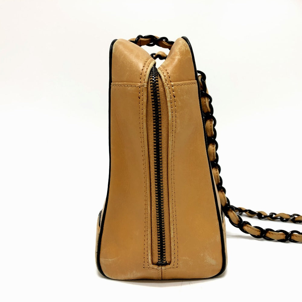 CHANEL Shoulder Bag Calf leather Brown COCO Mark