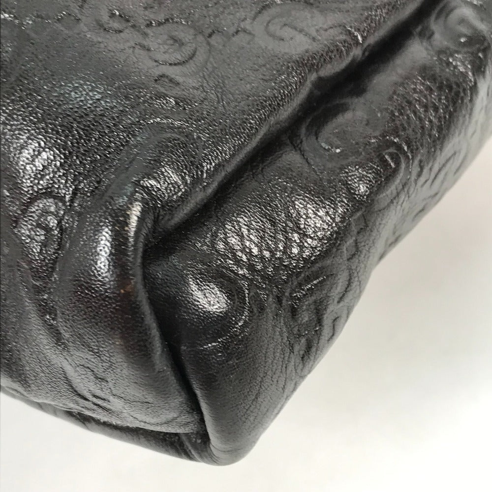 GUCCI Shoulder Bag 223666 Sima leather Dark brown Guccisima GG mens Used Authentic