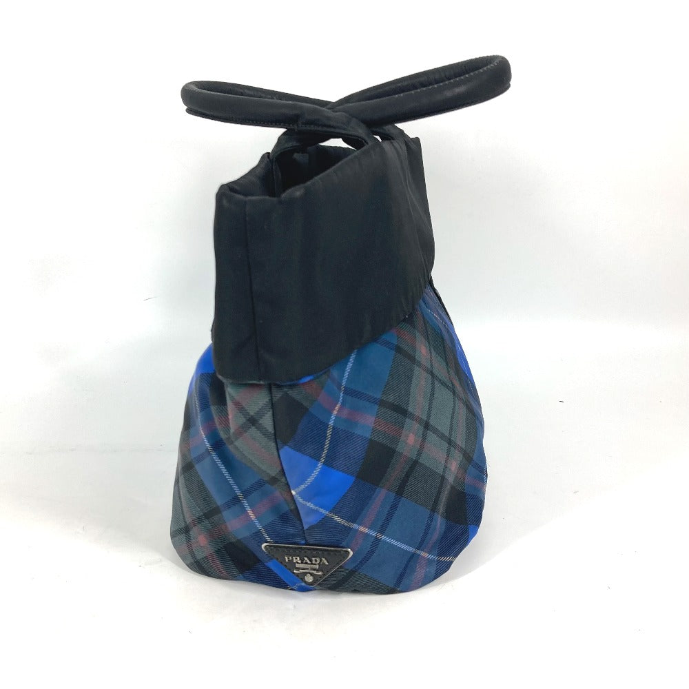 PRADA Shoulder Bag Nylon black check Bag Women Used Authentic
