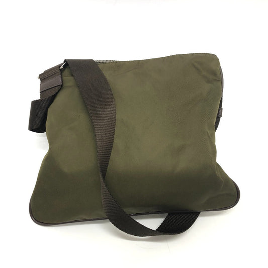PRADA Shoulder Bag Nylon khaki Triangle logo mens Used Authentic