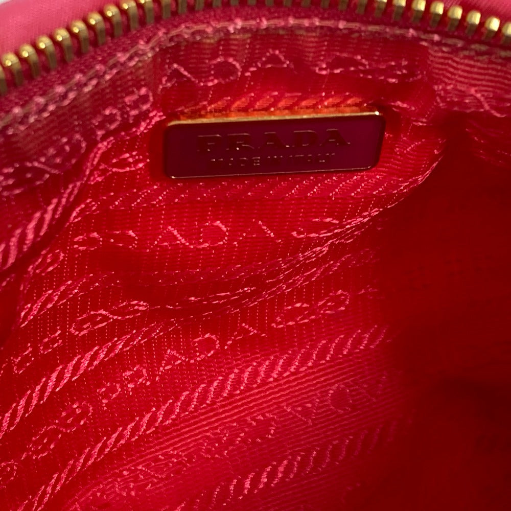 PRADA Clutch bag Nylon pink With strap Ribbon Ribon Women Used Authentic