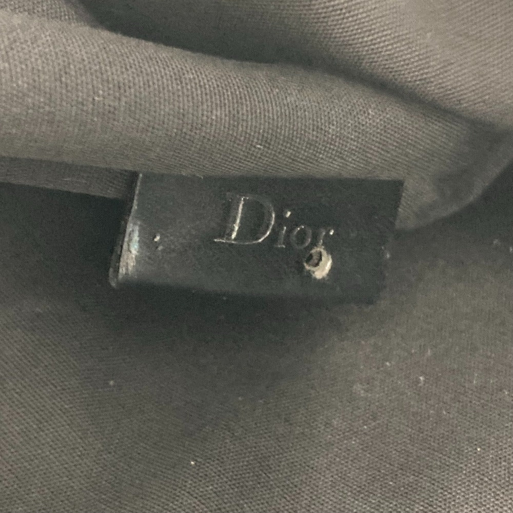 Dior Tote Bag Leather / canvas black Vertical all-logo Women Used Authentic