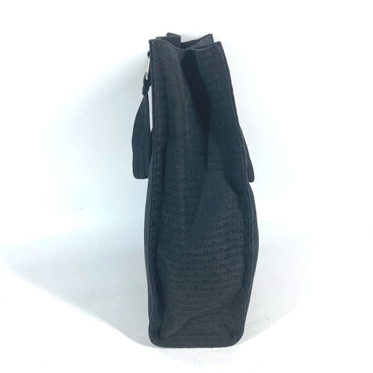 Dior Tote Bag Leather / canvas black Vertical all-logo Women Used Authentic