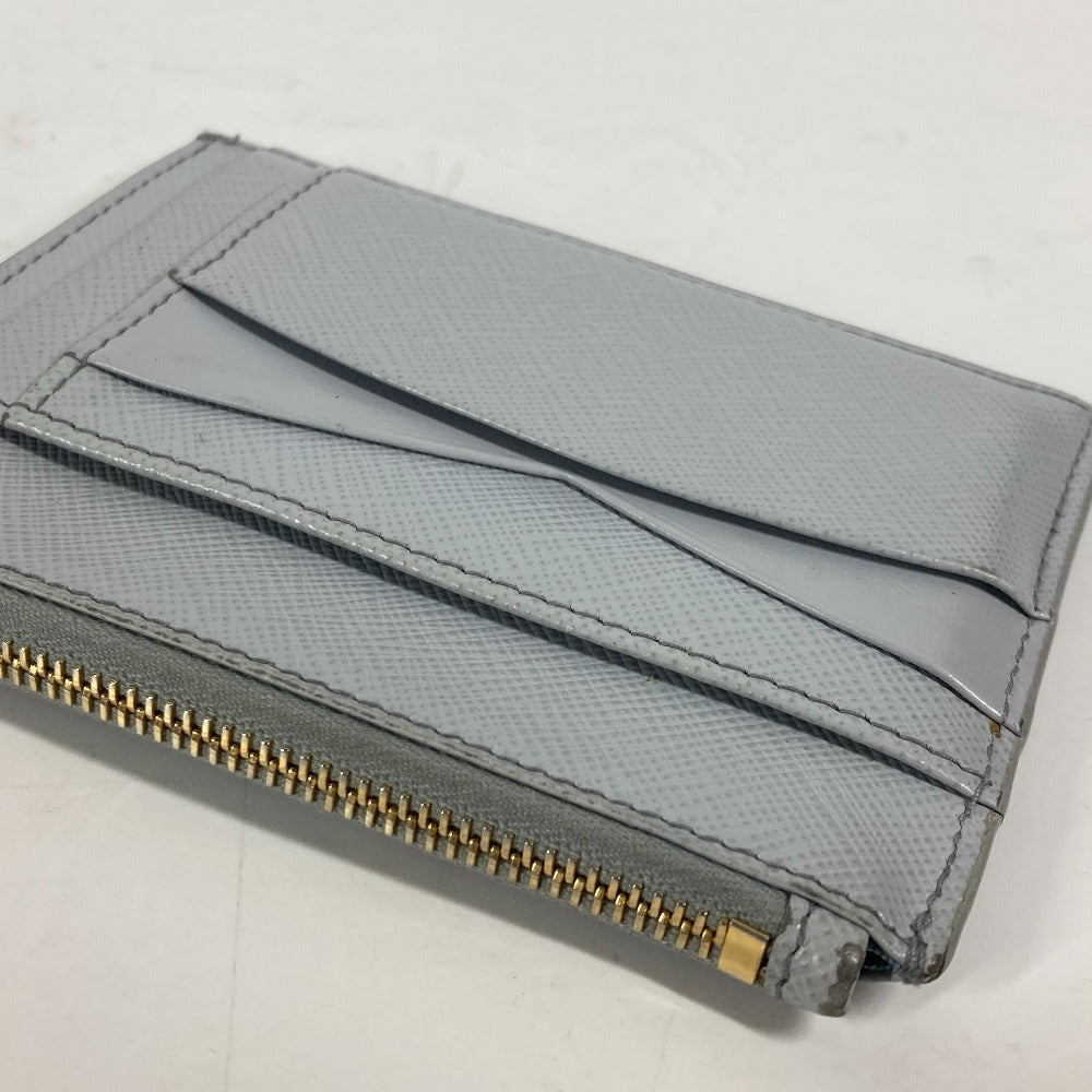 PRADA Coin case saffiano leather blue logo Women Secondhand Authentic