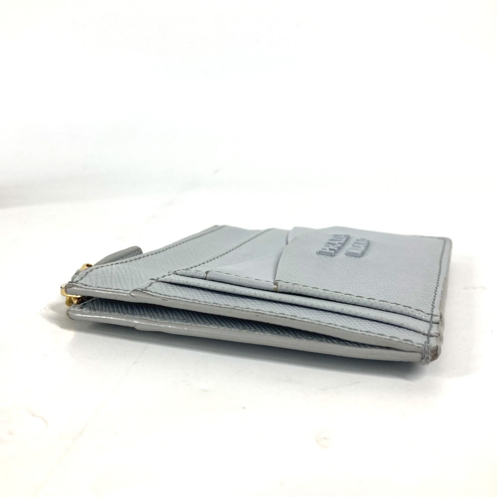 PRADA Coin case saffiano leather blue logo Women Secondhand Authentic