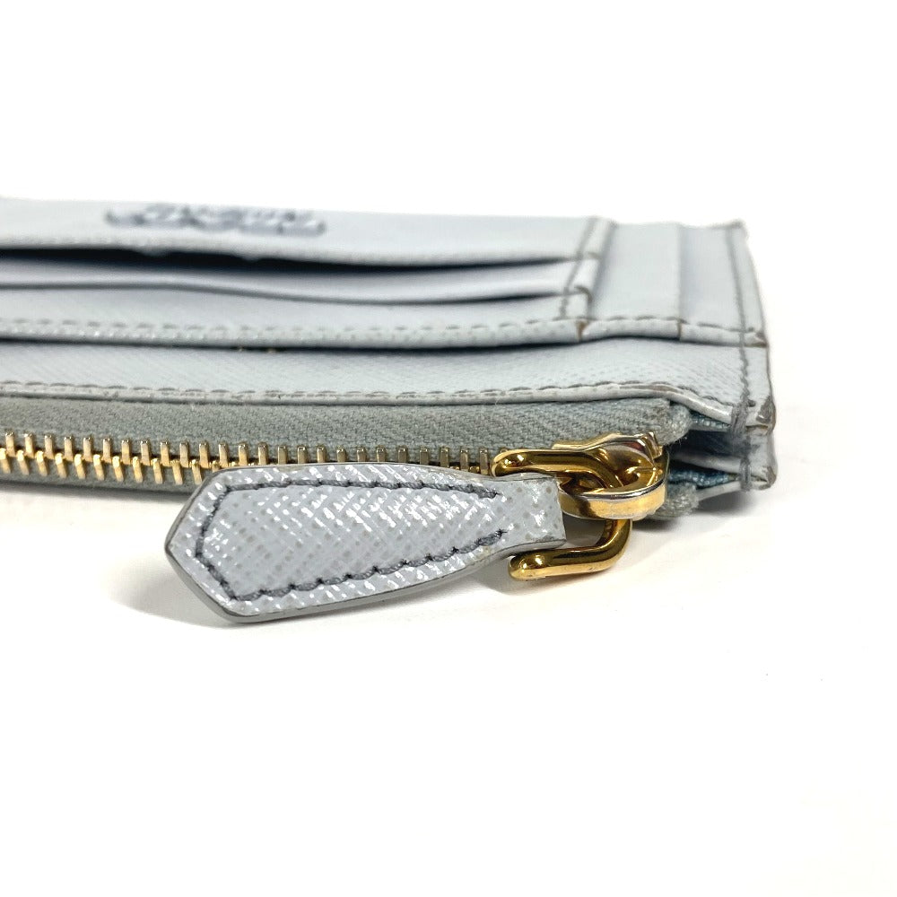 PRADA Coin case saffiano leather blue logo Women Secondhand Authentic