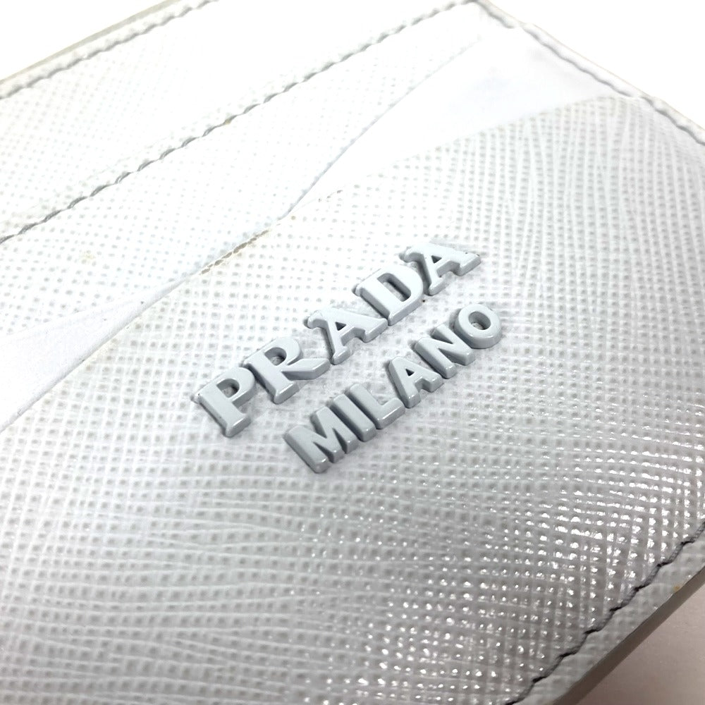PRADA Coin case saffiano leather blue logo Women Secondhand Authentic