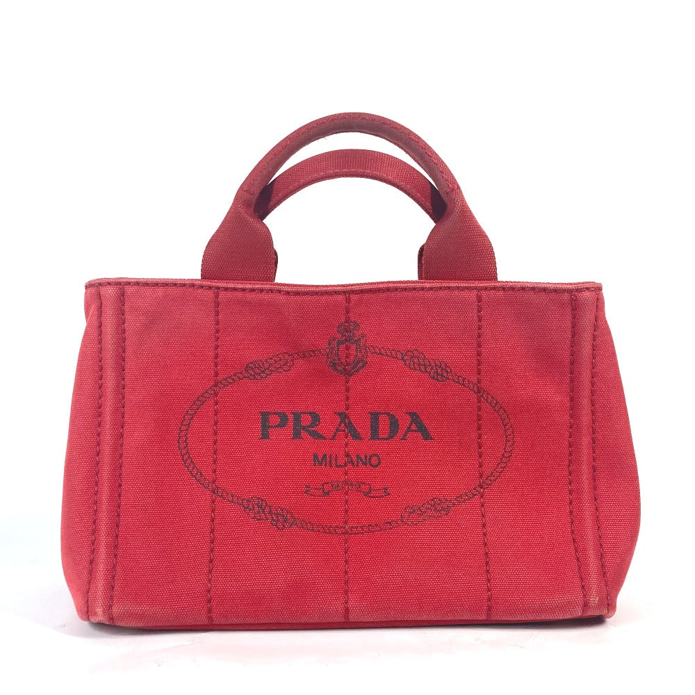 PRADA Tote Bag canvas Red With logo Canapa CANAPA MINI Women Used Authentic