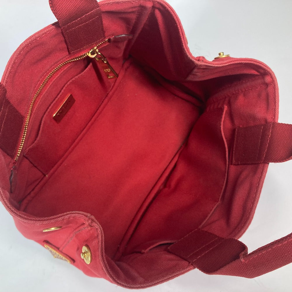 PRADA Tote Bag canvas Red With logo Canapa CANAPA MINI Women Used Authentic