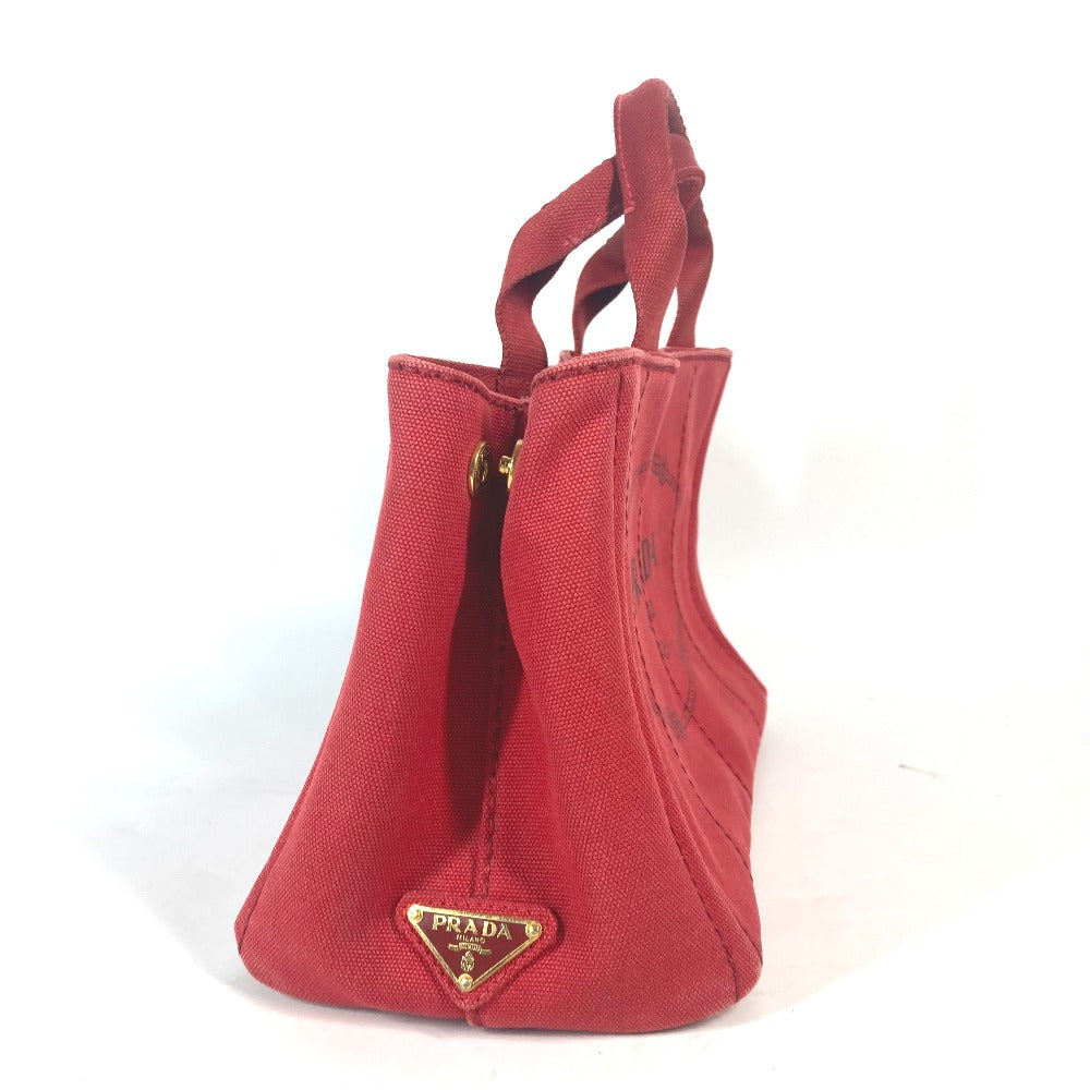 PRADA Tote Bag canvas Red With logo Canapa CANAPA MINI Women Used Authentic