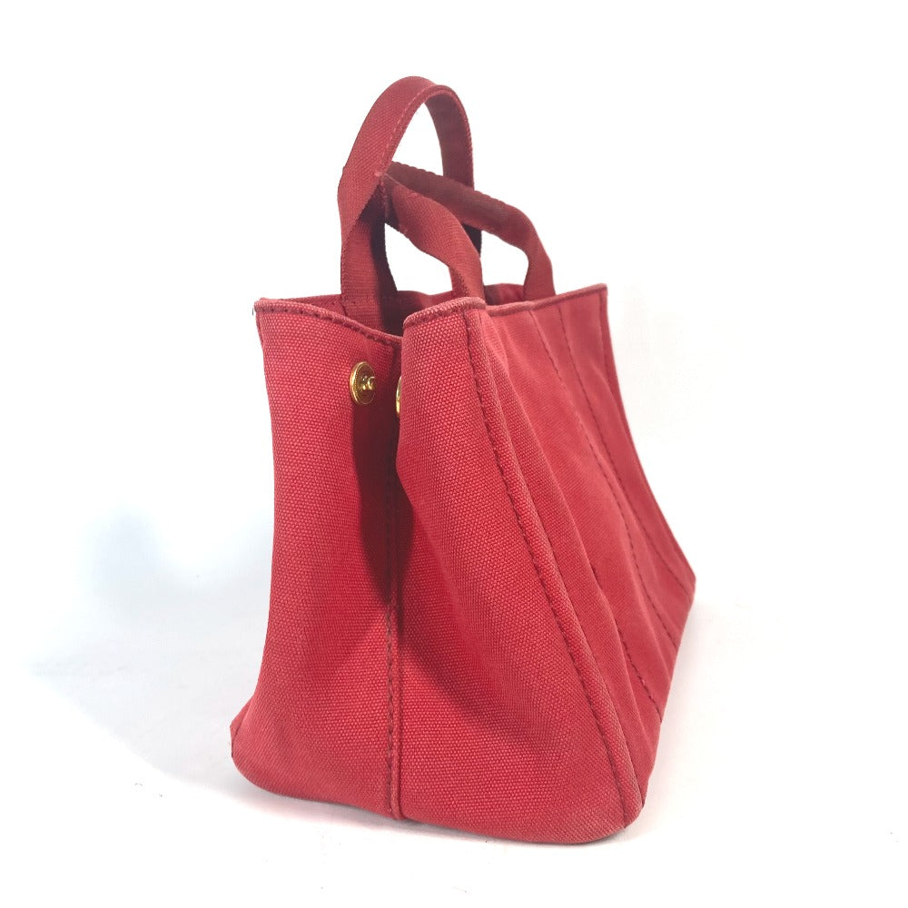 PRADA Tote Bag canvas Red With logo Canapa CANAPA MINI Women Used Authentic