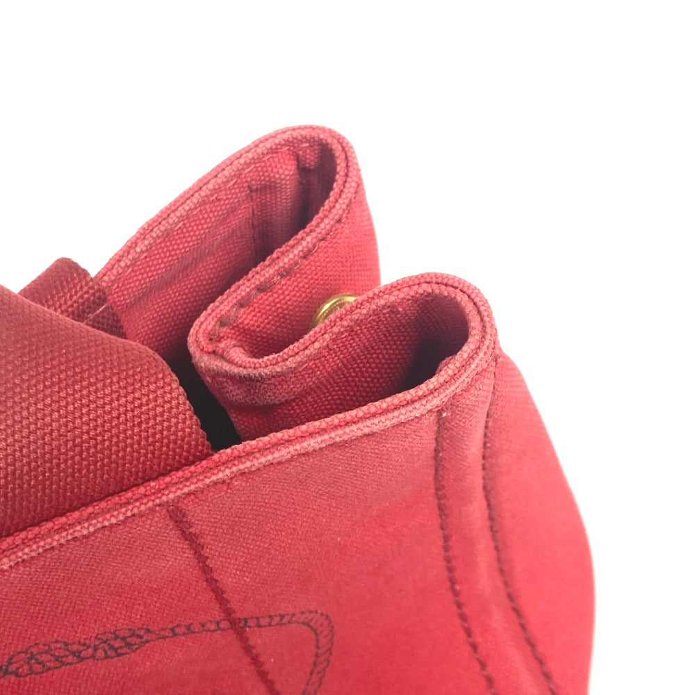 PRADA Tote Bag canvas Red With logo Canapa CANAPA MINI Women Used Authentic