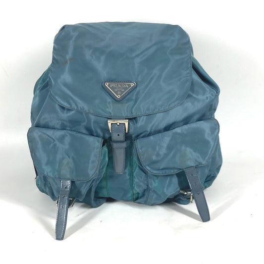 PRADA Backpack Nylon blue backpack bag Triangle logo plate unisex(Unisex) Used Authentic
