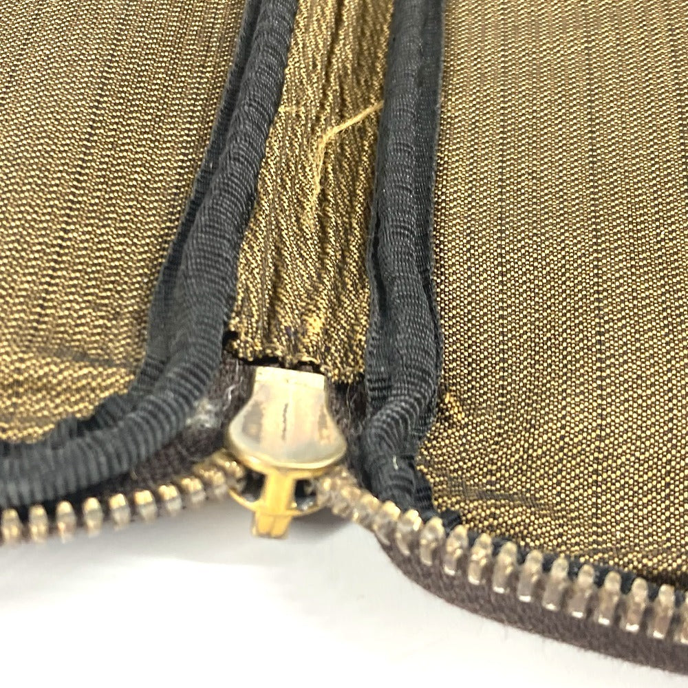 FENDI Clutch bag leather Brown vintage FF logo Women Used Authentic