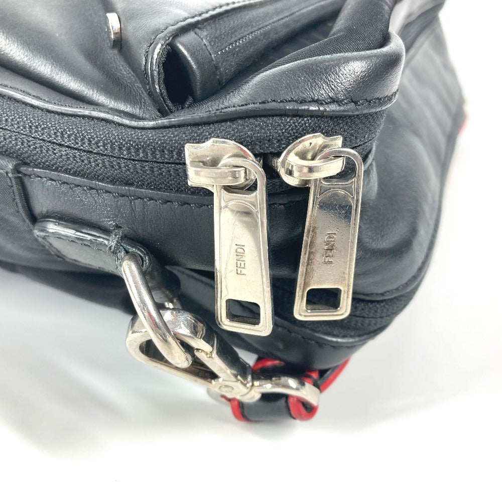 FENDI Shoulder Bag 7VA411 Nylon, Leather black Instar Eye logo FANTASTIC