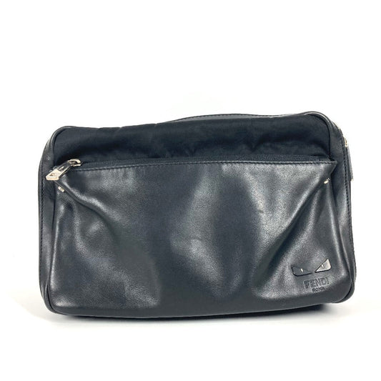 FENDI Shoulder Bag 7VA411 Nylon, Leather black Instar Eye logo FANTASTIC