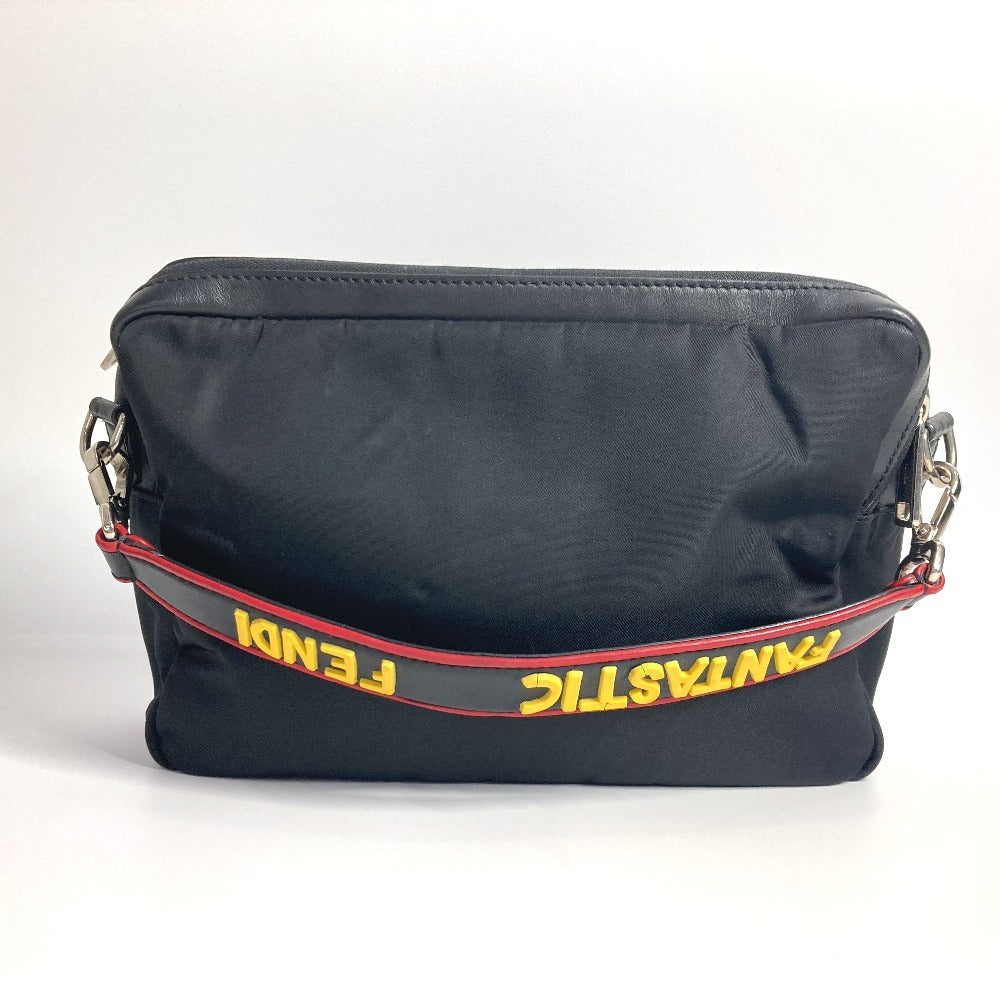FENDI Shoulder Bag 7VA411 Nylon, Leather black Instar Eye logo FANTASTIC