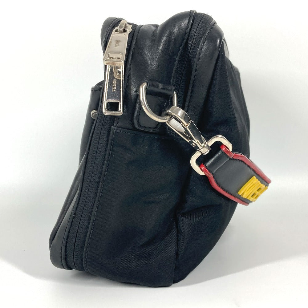 FENDI Shoulder Bag 7VA411 Nylon, Leather black Instar Eye logo FANTASTIC