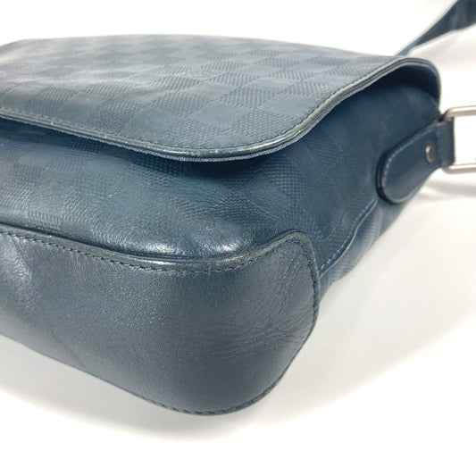 LOUIS VUITTON Shoulder Bag N41285 Damier Anfini Leather Navy Damier Anfini District PM unisex(Unisex) Used Authentic