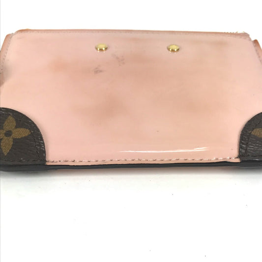 LOUIS VUITTON Coin case M63853 Patent leather pink Monogram Vernis Miroir Pochette cree