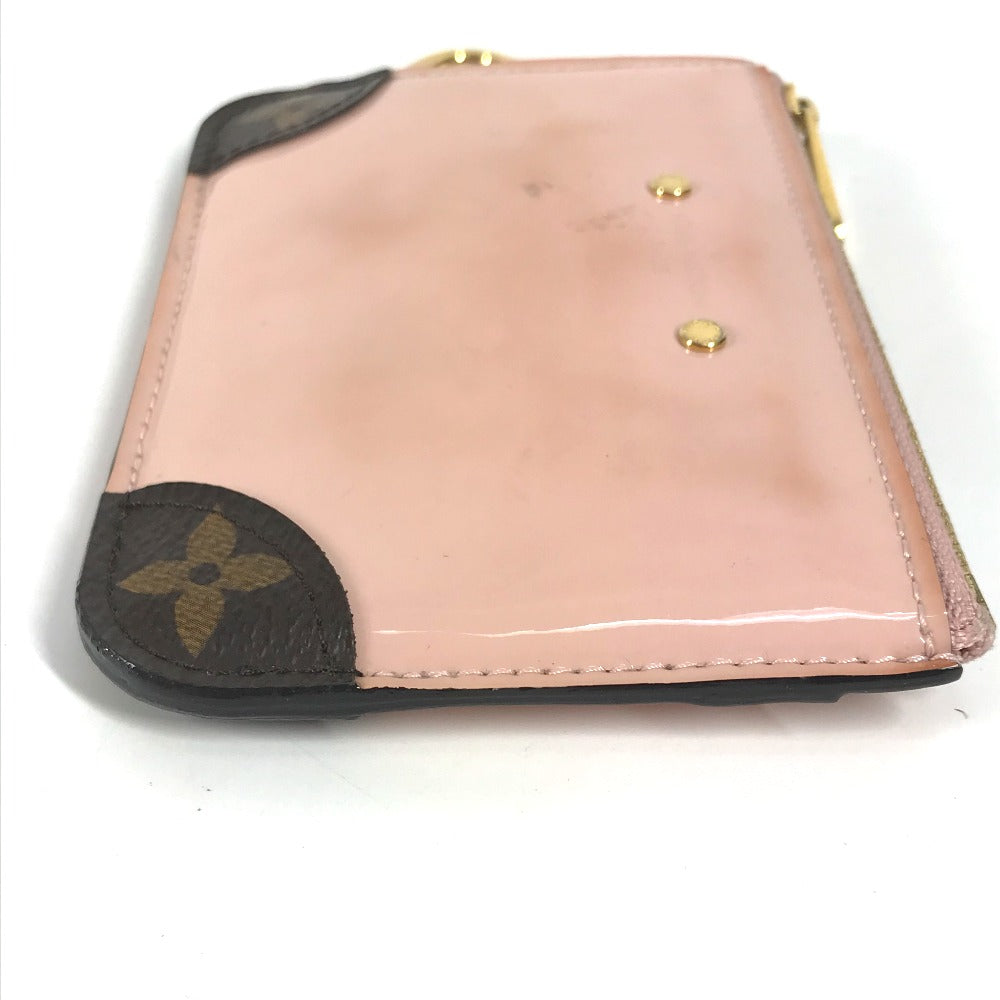 LOUIS VUITTON Coin case M63853 Patent leather pink Monogram Vernis Miroir Pochette cree
