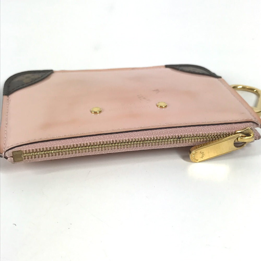 LOUIS VUITTON Coin case M63853 Patent leather pink Monogram Vernis Miroir Pochette cree