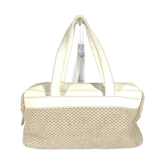 CHANEL Handbag Leather / canvas beige CC COCO Mark logo