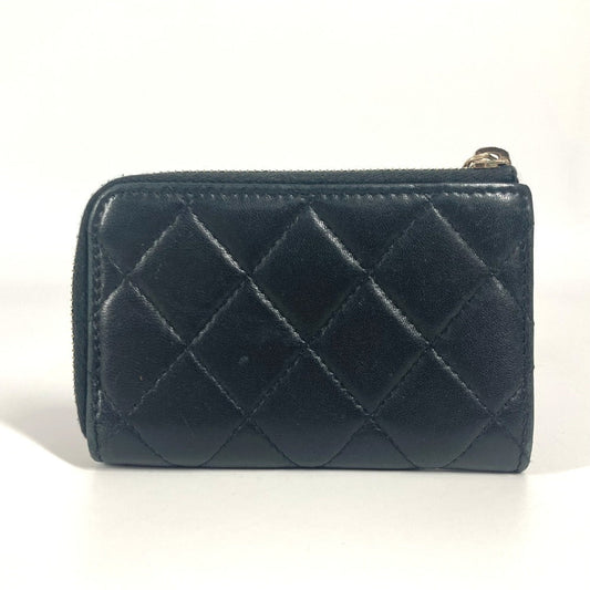 CHANEL Coin case lambskin black CC COCO Mark logo Matelasse quilting