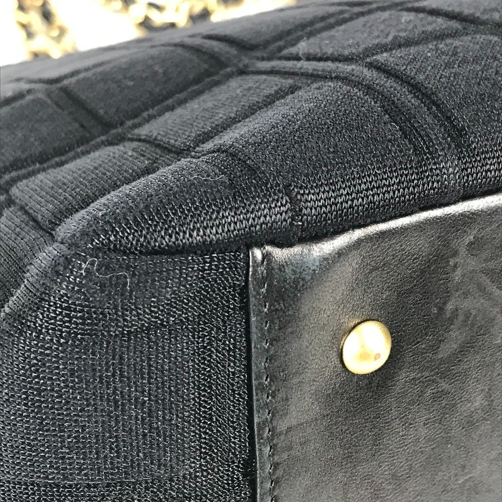 CHANEL Shoulder Bag Jersey black CC COCO Mark Chocolate Bar