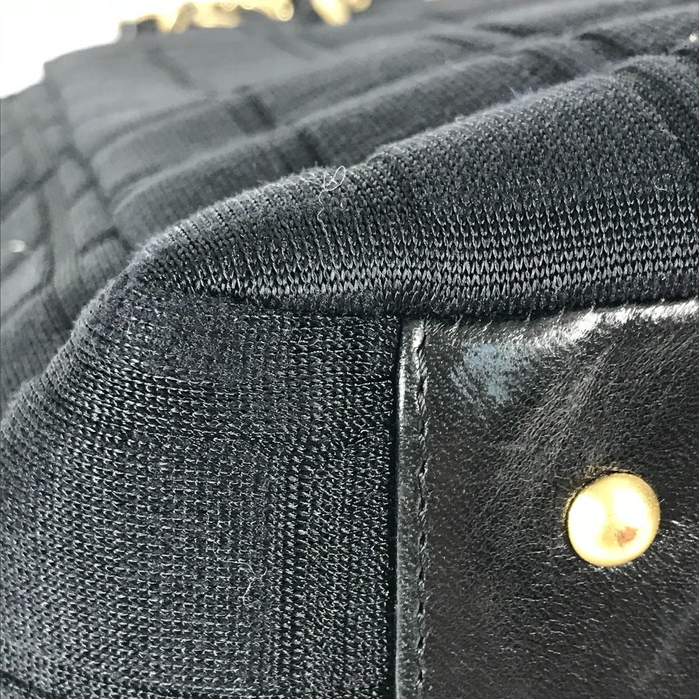 CHANEL Shoulder Bag Jersey black CC COCO Mark Chocolate Bar