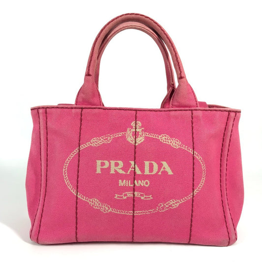PRADA Handbag canvas pink Canapa logo