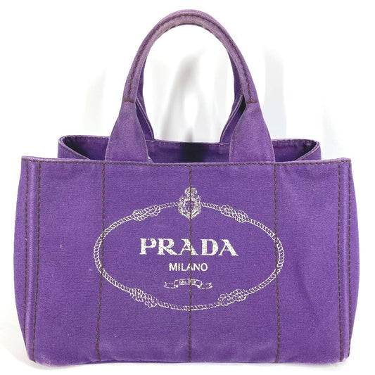 PRADA Handbag canvas purple logo Canapa