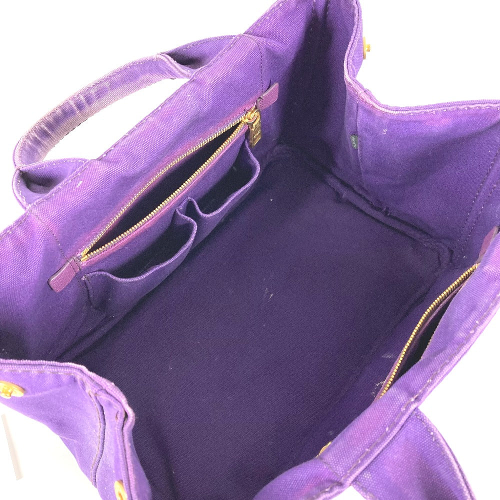 PRADA Handbag canvas purple logo Canapa
