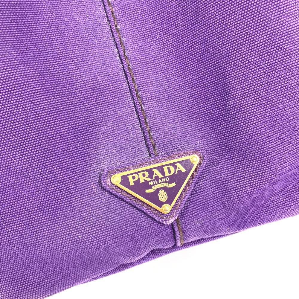 PRADA Handbag canvas purple logo Canapa