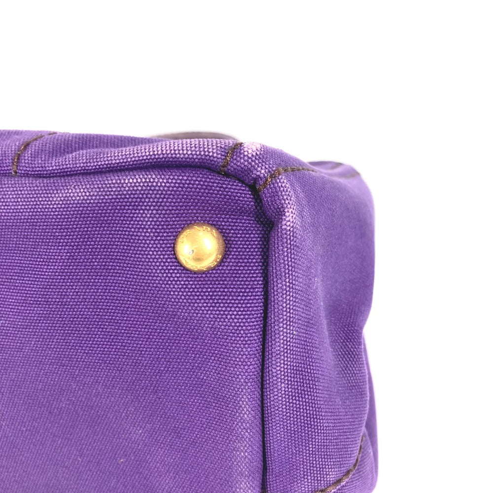 PRADA Handbag canvas purple logo Canapa