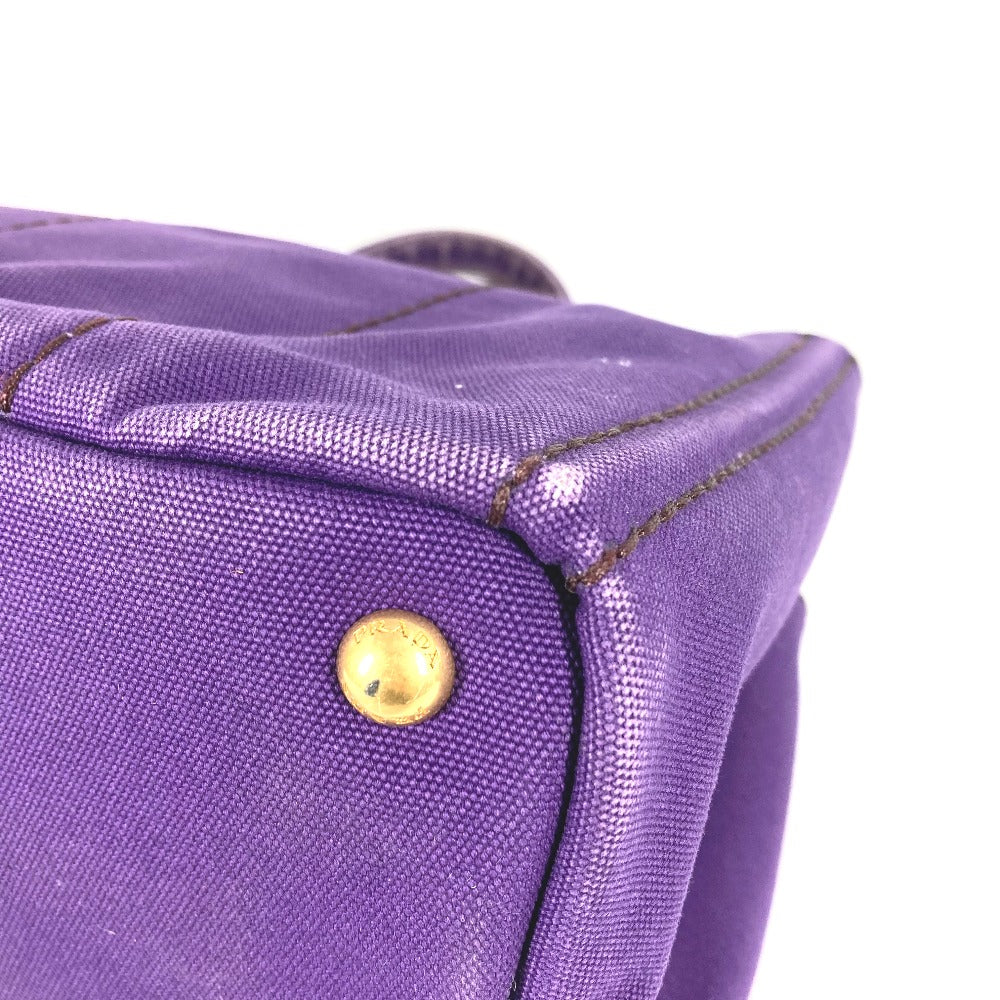 PRADA Handbag canvas purple logo Canapa