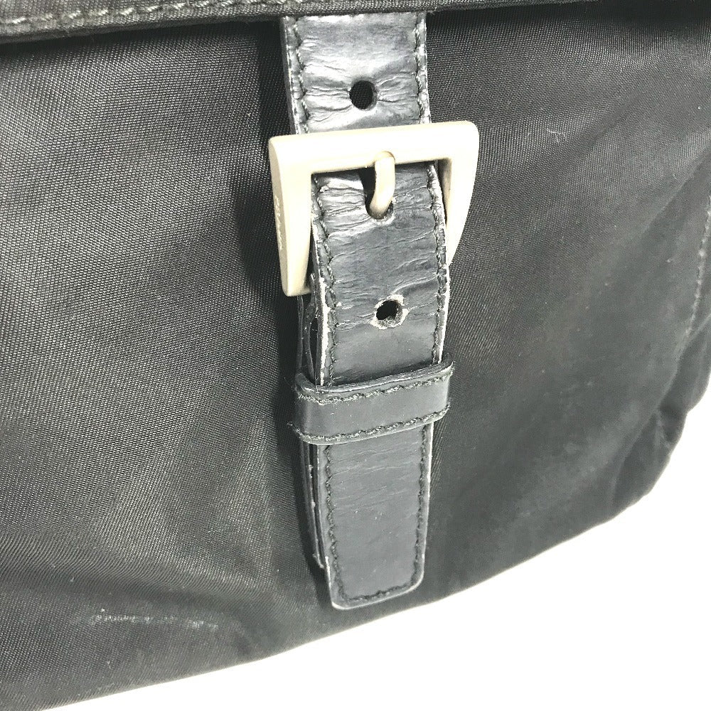 PRADA Shoulder Bag Nylon black Triangle logo plate