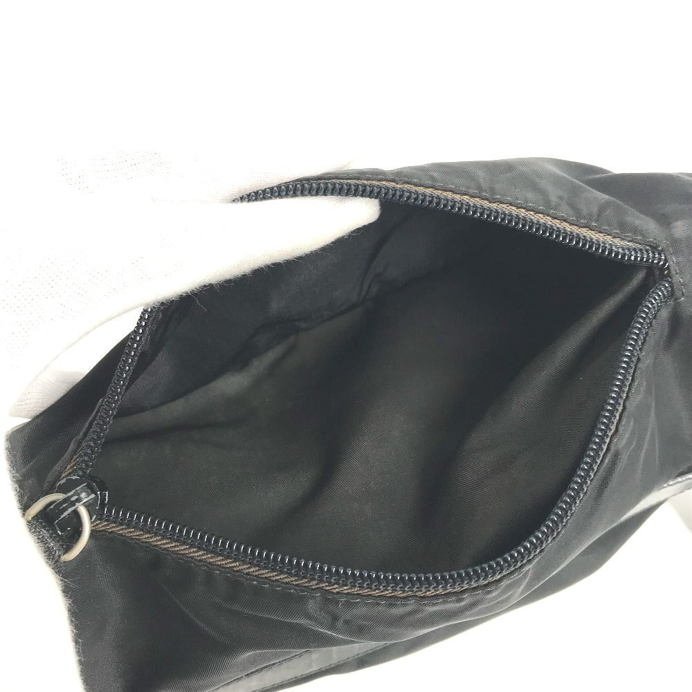 PRADA Shoulder Bag Nylon black Triangle logo plate