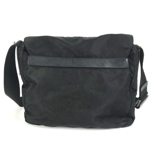 PRADA Shoulder Bag Nylon black Triangle logo plate