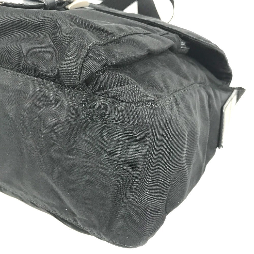 PRADA Shoulder Bag Nylon black Triangle logo plate